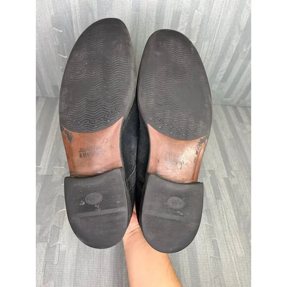 Johnston Murphy Oxford size 10 Mens Black Suede Dress Shoes