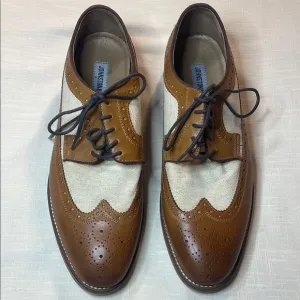 Johnstone &amp; Murphy Stylish Brown and Cream Men's Oxford Shoes