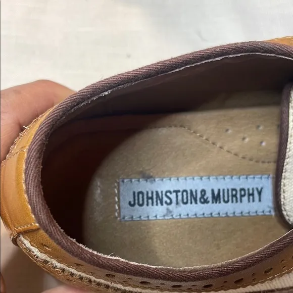 Johnstone &amp; Murphy Stylish Brown and Cream Men's Oxford Shoes