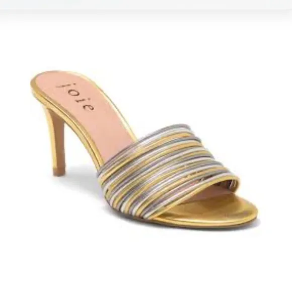 Joie Milani Strappy Sandals Metallic Leather  Sz 8
