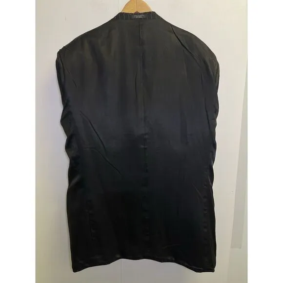 Jones New York Blazer Jacket &amp; Vest Set Mens‎ Size 46L 100% Wool Navy Pinstriped