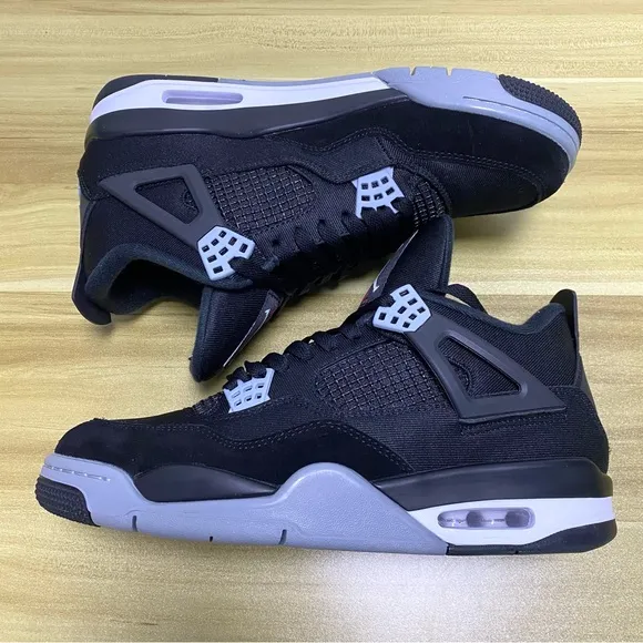 Jordan 4 Retro “Black Canvas” Men’s Athletic Casual Shoes Sneakers Pre-owned