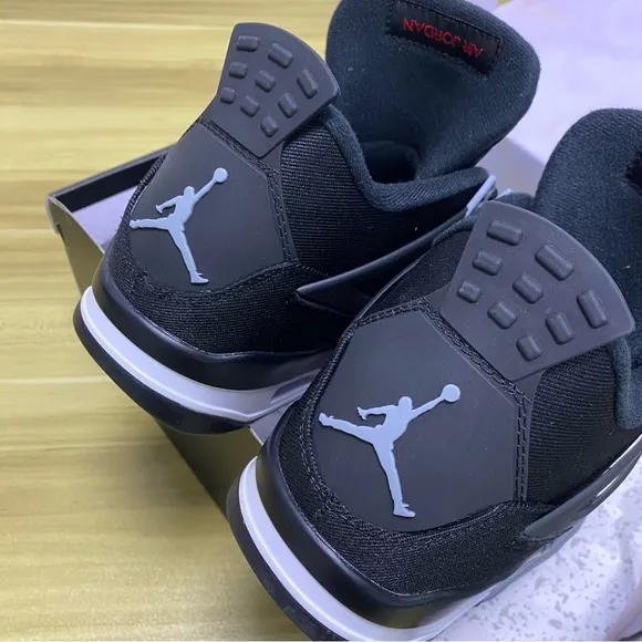 Jordan 4 Retro “Black Canvas” Men’s Athletic Casual Shoes Sneakers Pre-owned