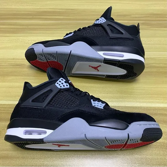 Jordan 4 Retro “Black Canvas” Men’s Athletic Casual Shoes Sneakers Pre-owned