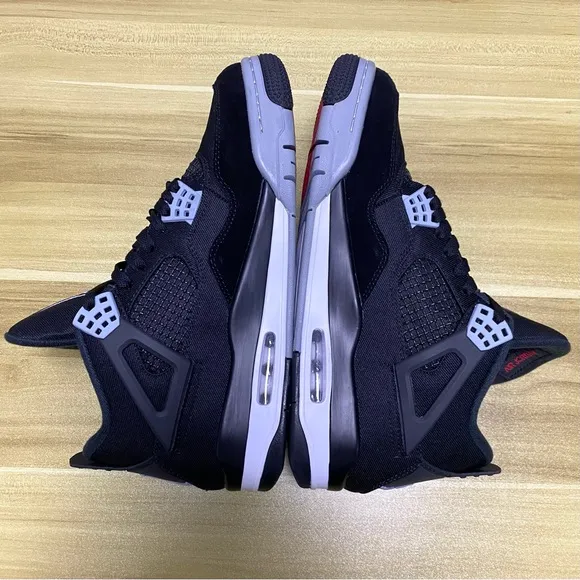 Jordan 4 Retro “Black Canvas” Men’s Athletic Casual Shoes Sneakers Pre-owned