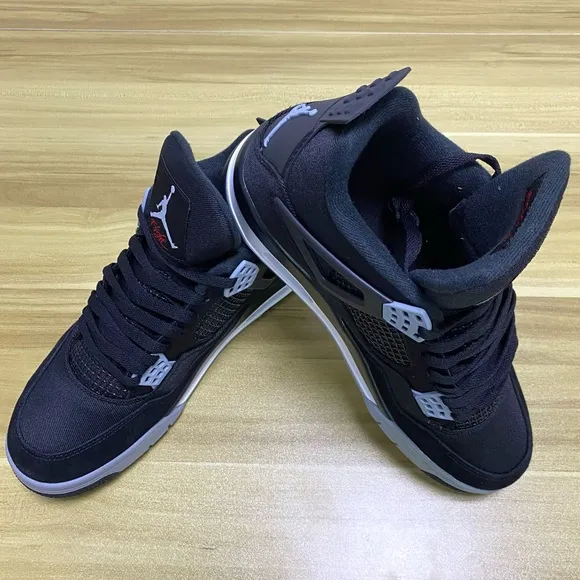 Jordan 4 Retro “Black Canvas” Men’s Athletic Casual Shoes Sneakers Pre-owned