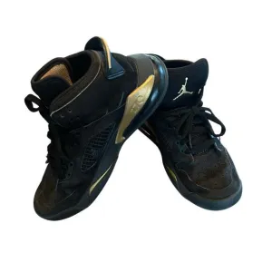 Jordan Mars 270 Black Gold High Top Lace Up Retro Sneakers Shoes Kids Size 6Y