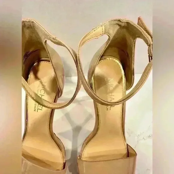 Jordyn BEIGE Patent Leather Platform Sandal | Michael Kors (Size 8.5)