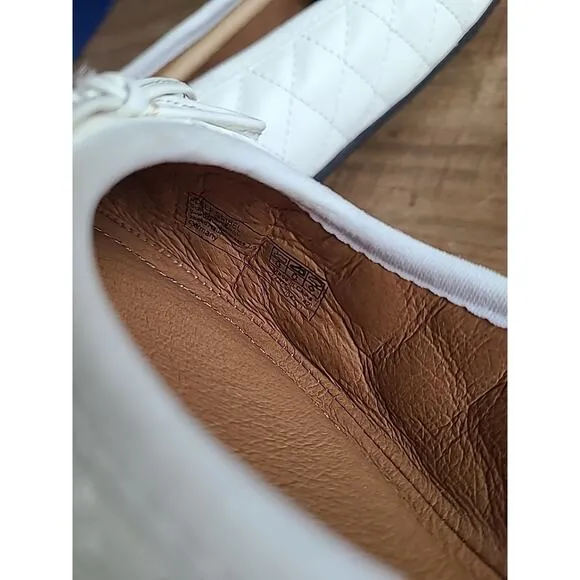Josef Seibel Pippa Ballet Flats Shoes Womens EU 42 White Black Cap Leather US 11