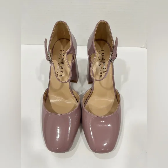Journee Collection Womens Hesster Block Heel Pumps. 6WD. Purple