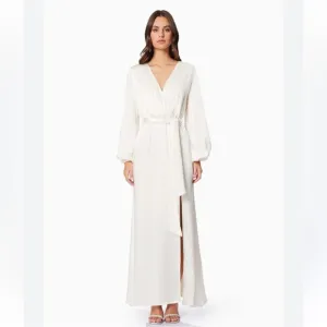 Kai V Neck Tie Maxi Dress In White, Ellliat, NWT$129 $300 Size: MElliatt