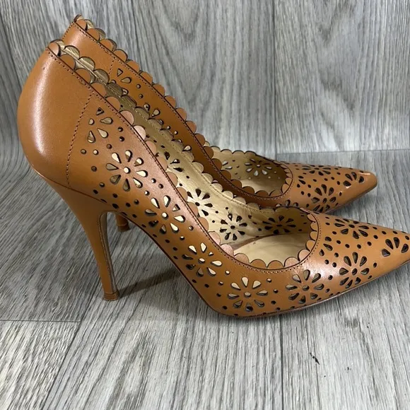 Kate Spade New York ‘Lana’ Perforated Cognac Pumps