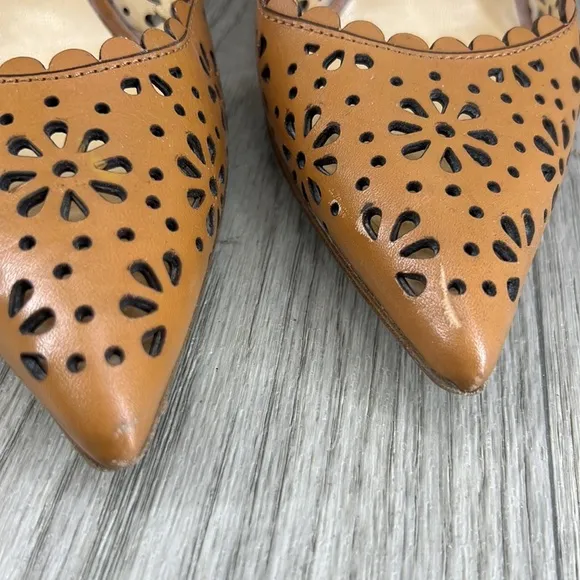 Kate Spade New York ‘Lana’ Perforated Cognac Pumps
