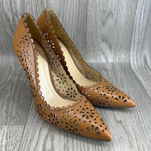 Kate Spade New York ‘Lana’ Perforated Cognac Pumps