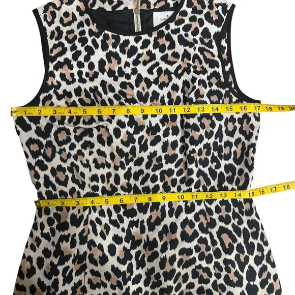 Kate Spade silk and cotton Tan/Brown LeopardPrint Sheath Dress w/ pockets Sz 8