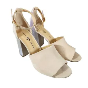Katy Perry Collection The Kala Women's Nude Microsuede Metallic Sandals Size 10