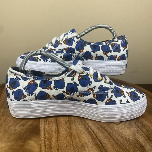 Keds Little Miss Bossy Womens Triple Deck White And Blue Size 7 Shoes