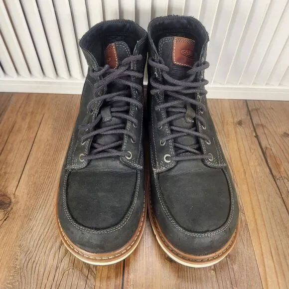 Keen Utility San Jose 6&quot; Mens Sz 7.5D Black Leather Outdoor Steel Toe Work Boots