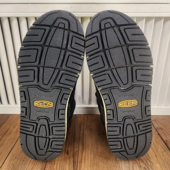 Keen Utility San Jose 6&quot; Mens Sz 7.5D Black Leather Outdoor Steel Toe Work Boots