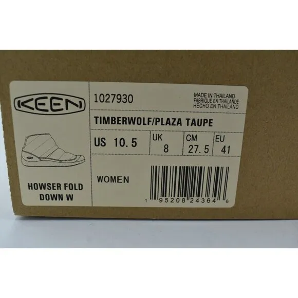 Keen Womens Size 10.5 Howser Fold Down Timberwolf Taupe Pull On Shoes