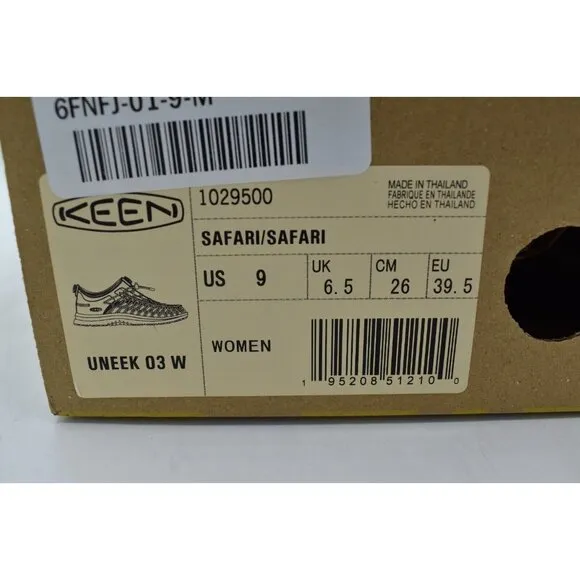 Keen Womens Size 9 Uneek O3 Safari Tan Sneaker Sandals Shoes