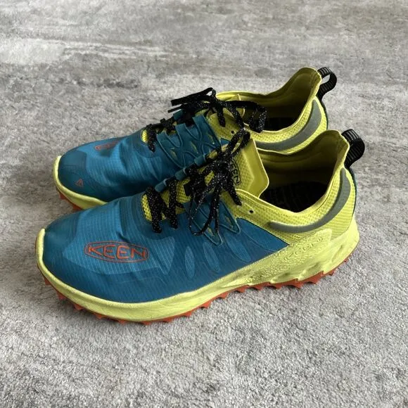 Keen Zionic Speed Hiking Shoes Mens 10.5 Aqua Yellow Lace Up Sneakers Low Top