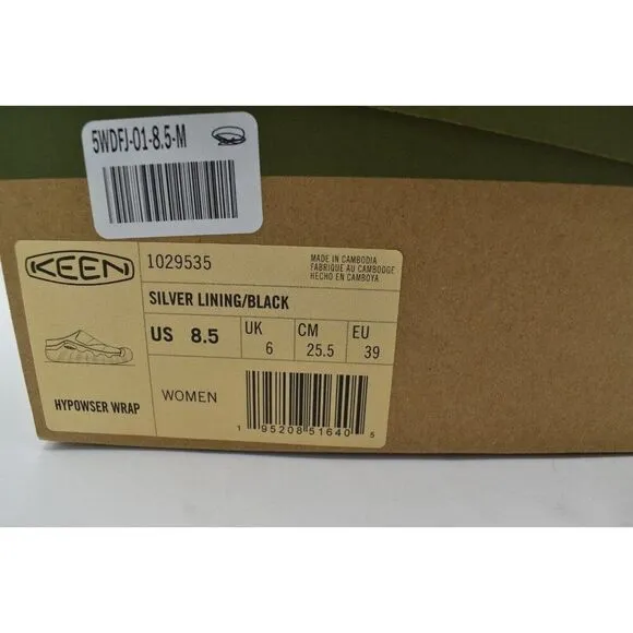 Keen Womens Size 8.5 Hypowser Silver Lining Black Wrap Shoes