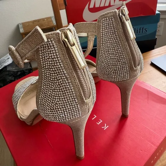 Kelly &amp; Katie Gold Rhinestone Women's Heels