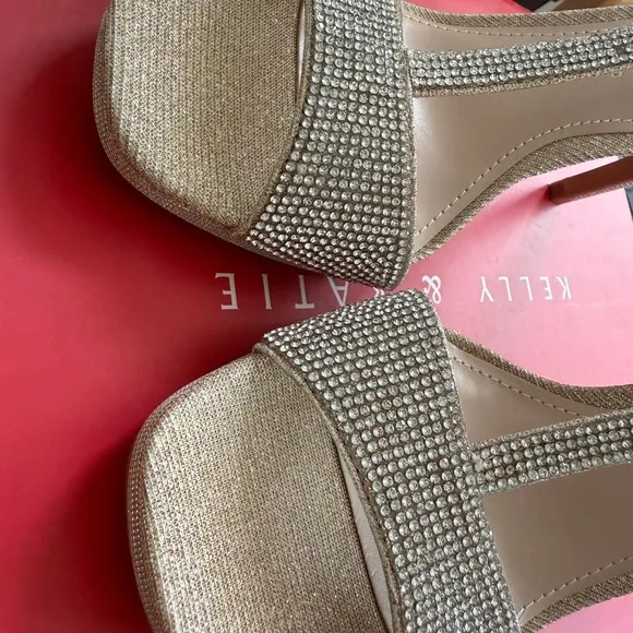 Kelly &amp; Katie Gold Rhinestone Women's Heels