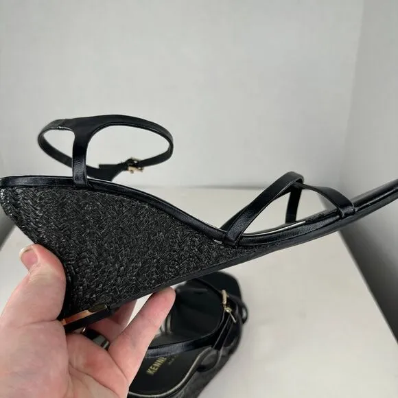 Kenneth Cole Freya Wedge Sandals Sz 9.5 US Weave Synthetic Material Accent