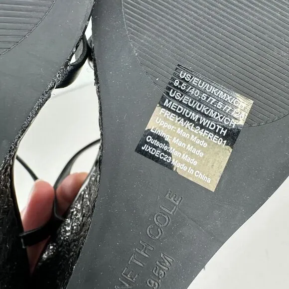 Kenneth Cole Freya Wedge Sandals Sz 9.5 US Weave Synthetic Material Accent