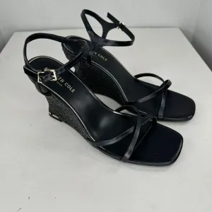 Kenneth Cole Freya Wedge Sandals Sz 9.5 US Weave Synthetic Material Accent
