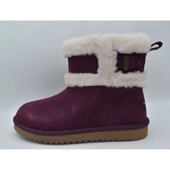 Koolaburra Womens Size 7 Barlee Plum Purple Suede Mini Boots Booties Shoes