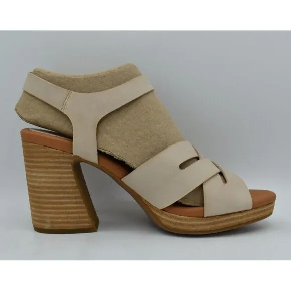 Kork Ease Women Size 9 Hutton Natural Leather Ankle Strap Platform Sandals Shoes