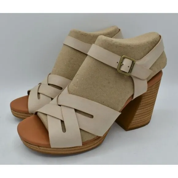 Kork Ease Women Size 9 Hutton Natural Leather Ankle Strap Platform Sandals Shoes