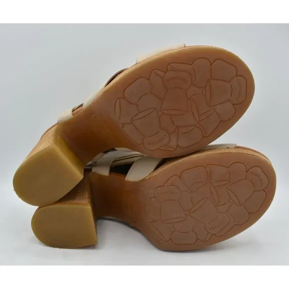Kork Ease Women Size 9 Hutton Natural Leather Ankle Strap Platform Sandals Shoes