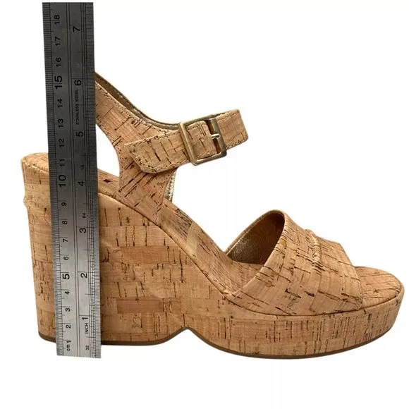 KORKS Bardot Women's Chunky Platform Sandals Size 8 Tan/Brown Retro-inspired