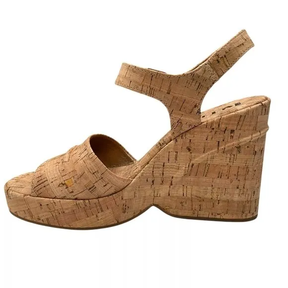 KORKS Bardot Women's Chunky Platform Sandals Size 8 Tan/Brown Retro-inspired