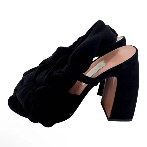 L' AUTRE CHOSE Sandals Leather Black Suede Women Sz EU 38.5 NIB $400