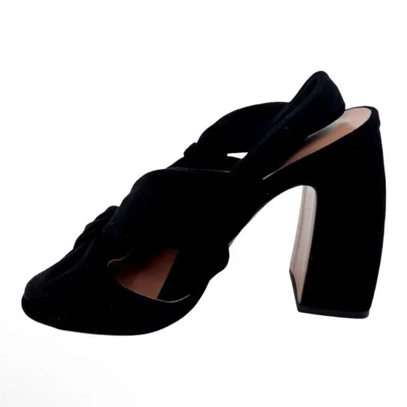 L' AUTRE CHOSE Sandals Leather Black Suede Women Sz EU 38.5 NIB $400