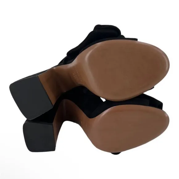 L' AUTRE CHOSE Sandals Leather Black Suede Women Sz EU 38.5 NIB $400