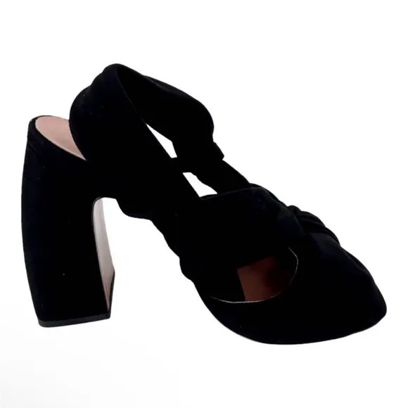 L' AUTRE CHOSE Sandals Leather Black Suede Women Sz EU 38.5 NIB $400
