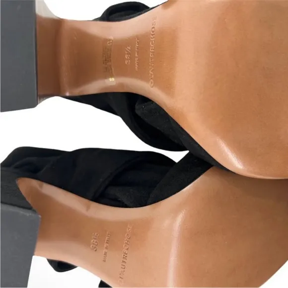 L' AUTRE CHOSE Sandals Leather Black Suede Women Sz EU 38.5 NIB $400