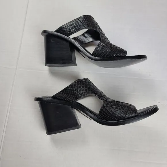 Lafayette 148 Cassidee Leather Snakeskin Sandals