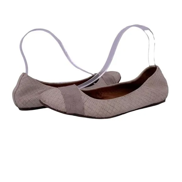LANVIN Cream Quilted Leather Ballet Flats Size 8 Shoes