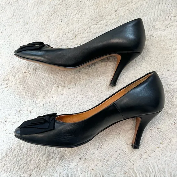 Lanvin En Bleu Shoes Black Leather Classic High Heels Pumps 6
