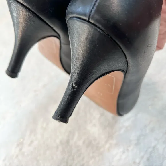 Lanvin En Bleu Shoes Black Leather Classic High Heels Pumps 6
