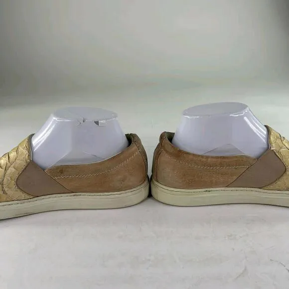 Lanvin Exotic Phyton Slip-On US 7.5 Women's Beige Flats Casual Sneaker Shoes