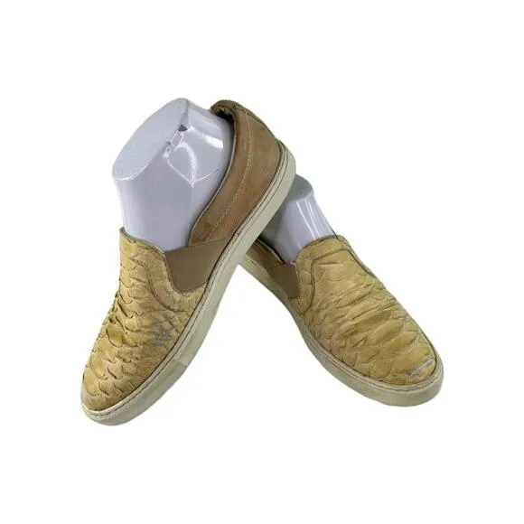 Lanvin Exotic Phyton Slip-On US 7.5 Women's Beige Flats Casual Sneaker Shoes