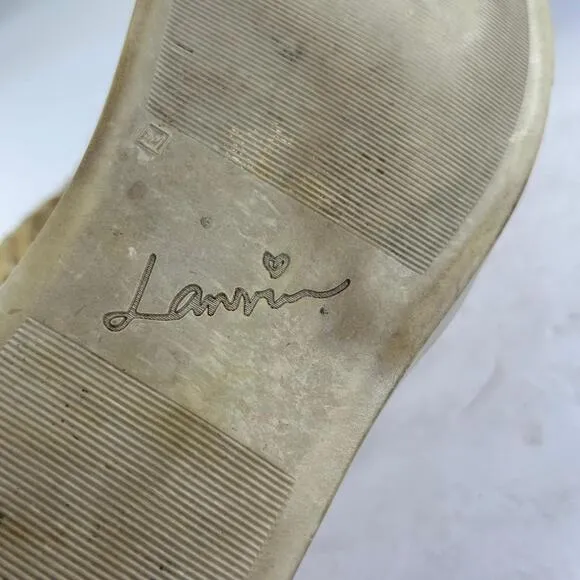 Lanvin Exotic Phyton Slip-On US 7.5 Women's Beige Flats Casual Sneaker Shoes